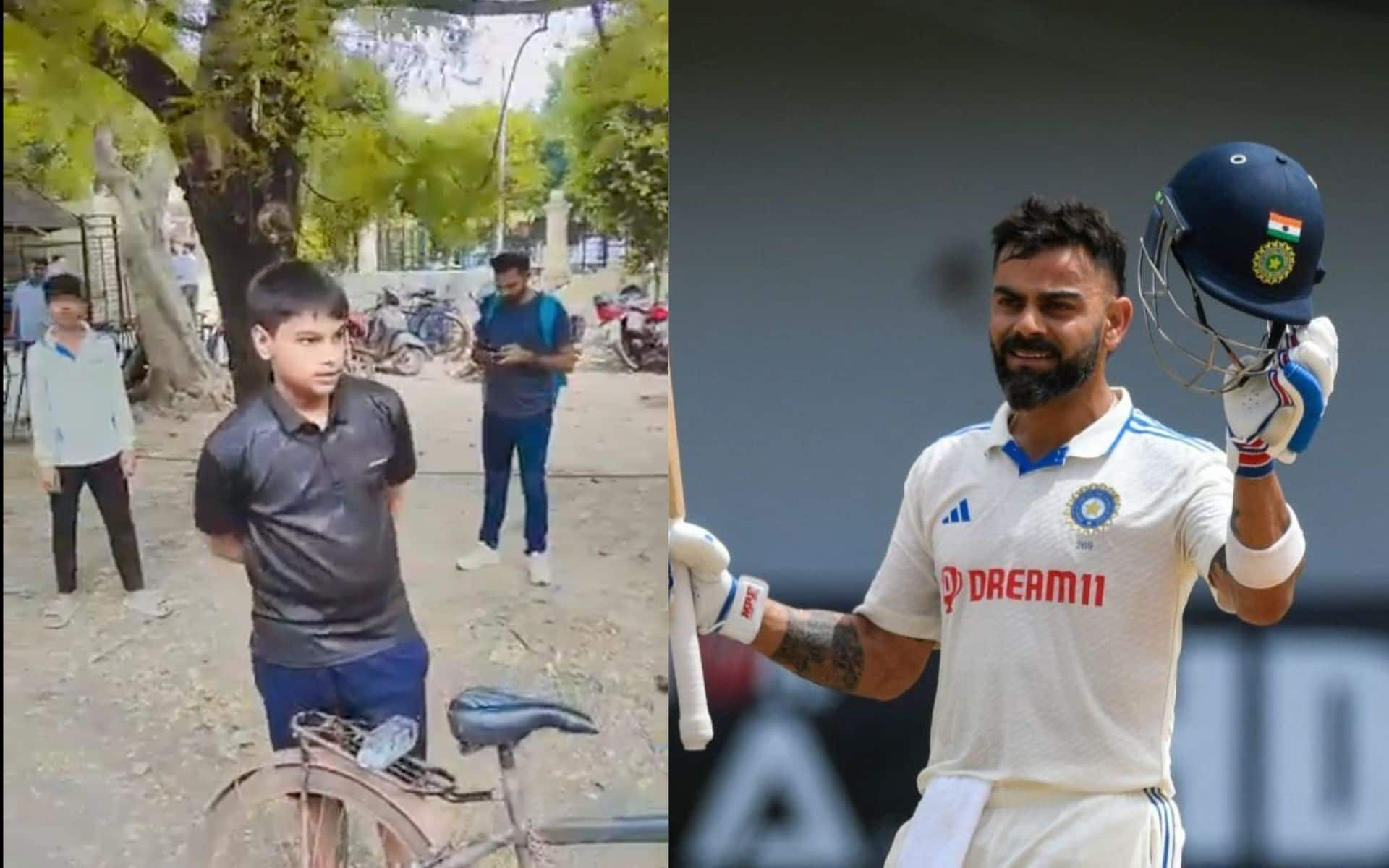 58 Kms On Cycle For Virat Kohli; Kid Shows Insane Love To See His Idol In 2nd IND-BAN Test In Kanpur